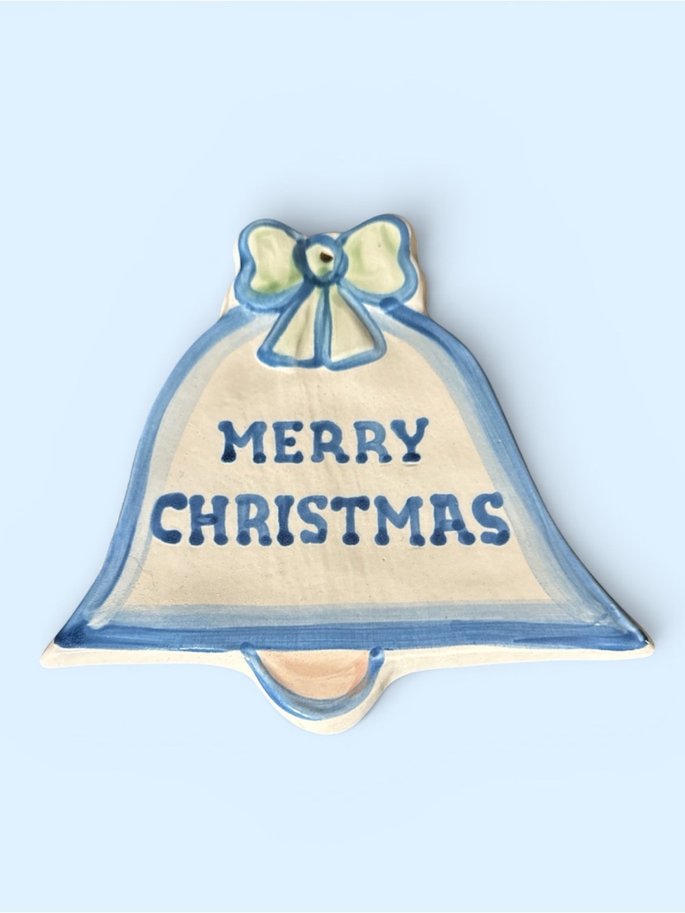MA Hadley Merry Christmas Ceramic Bell Vintage